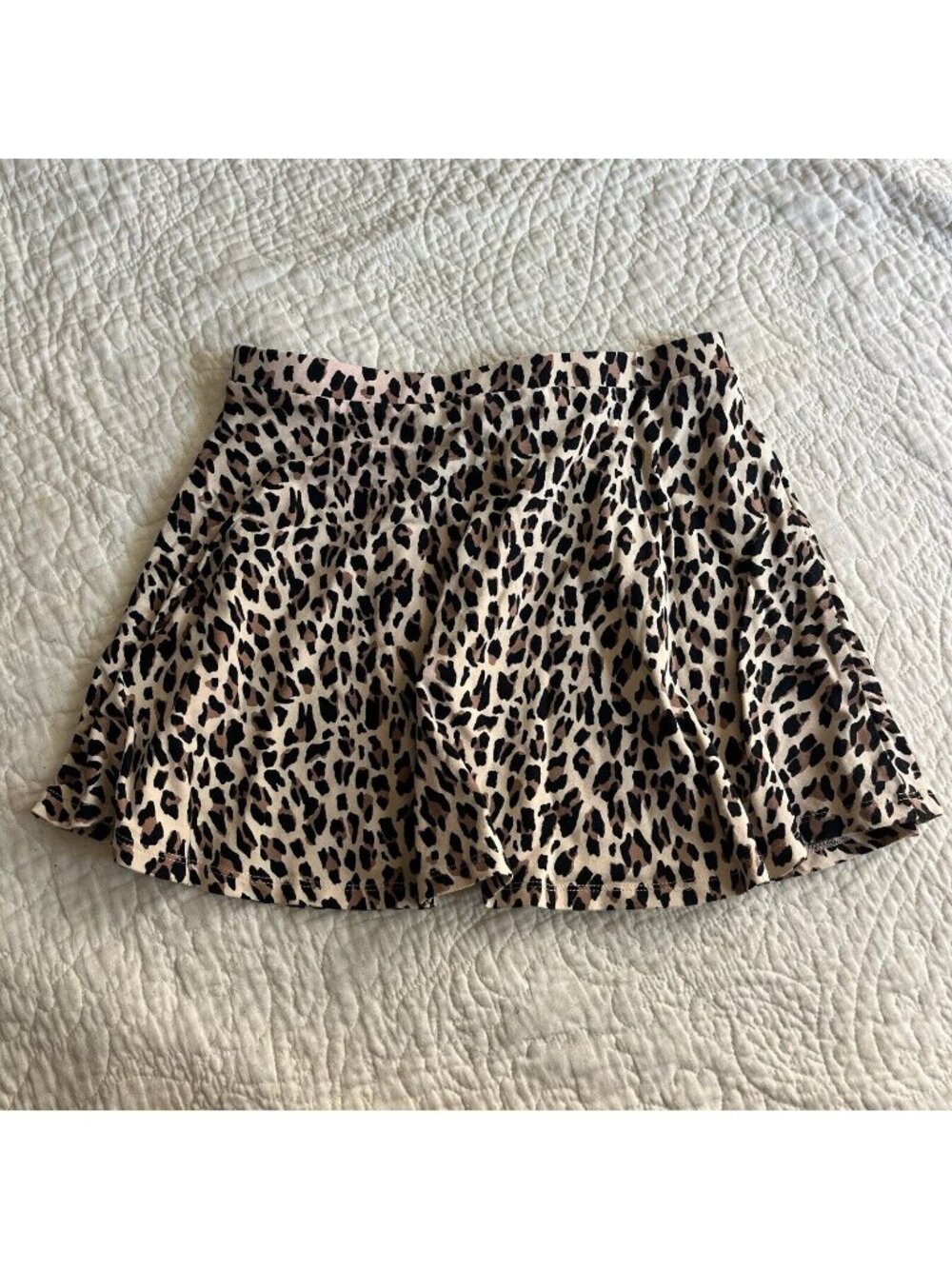 Forever 21 Girls Skirt Leopard Animal Print Mini Elastic Waist Size 11/12